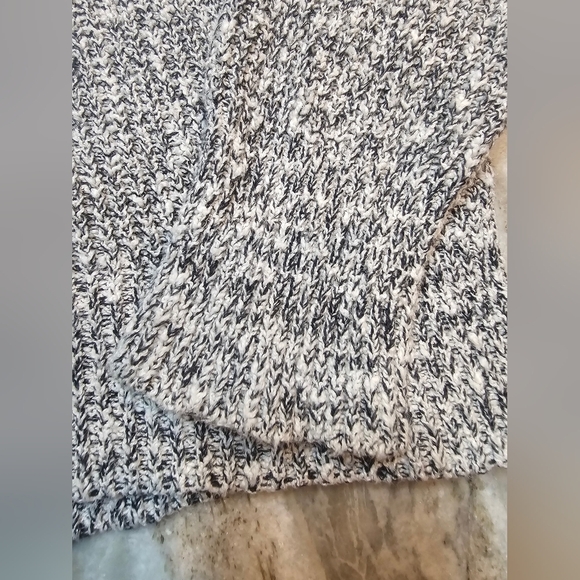 Free People Marled Knit Sweater Gray Black White Slouchy Pullover Women’s L - Picture 2 of 10